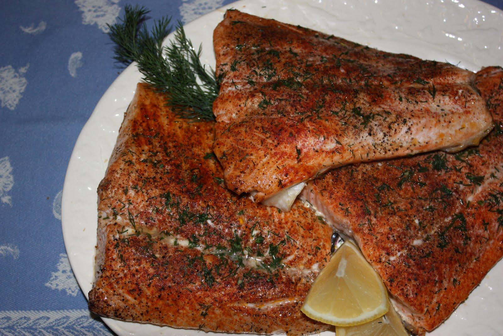 Broiled Salmon Steaks With Parsley Lemon Butter